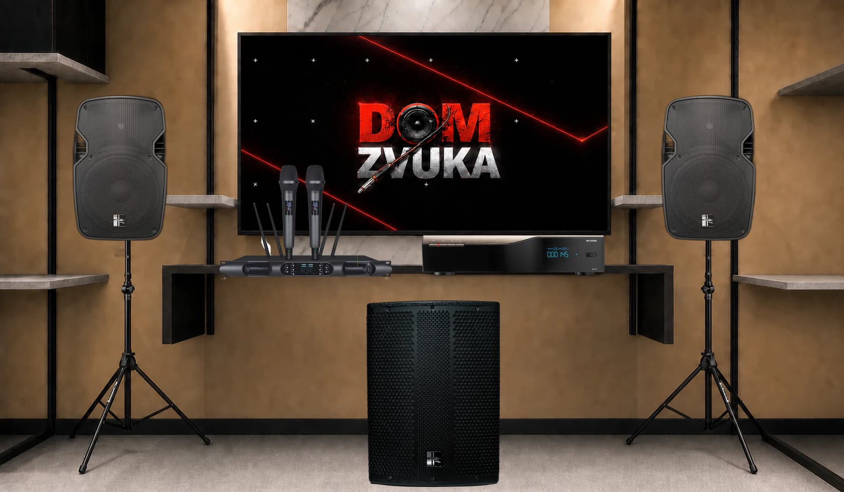 Караоке-комплект AST-50 + SS-DA15S + SS-J4012A ×2 + Sweden Sound SS-280A
