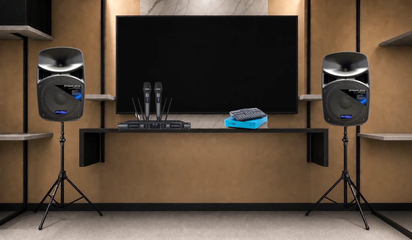 Караоке-комплект EVOBOX + Sweden Sound SS-280A + AURA B8X-BT ×2
