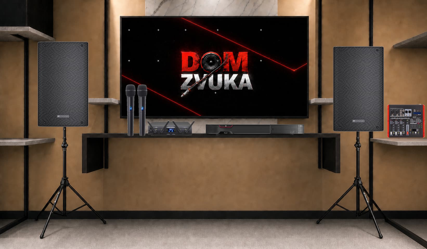Караоке-комплект AST-250 + Audio-Technica ATW-1322 System 10 PRO + KL 10 ×2 + ZTX Audio Mix 2.1.F