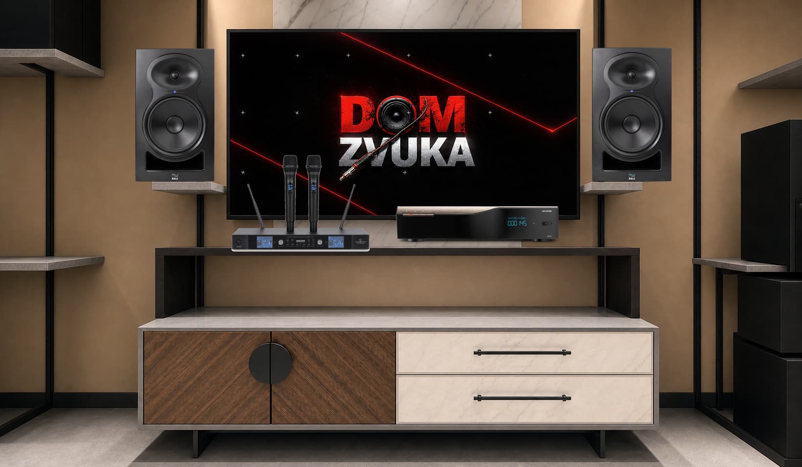 Караоке-комплект AST AST-50 + Soundsation Soundsation WF-U2602HH + Kali Audio LP-8 (V2) ×2