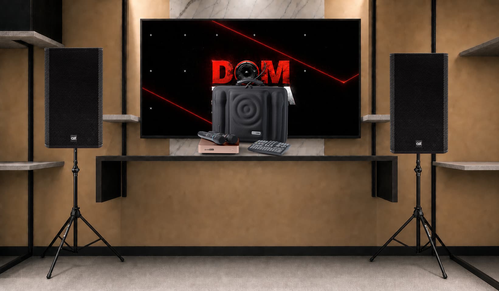 Караоке-комплект Studio Evolution EVOBOX Plus + AST AST AST-312A ×2