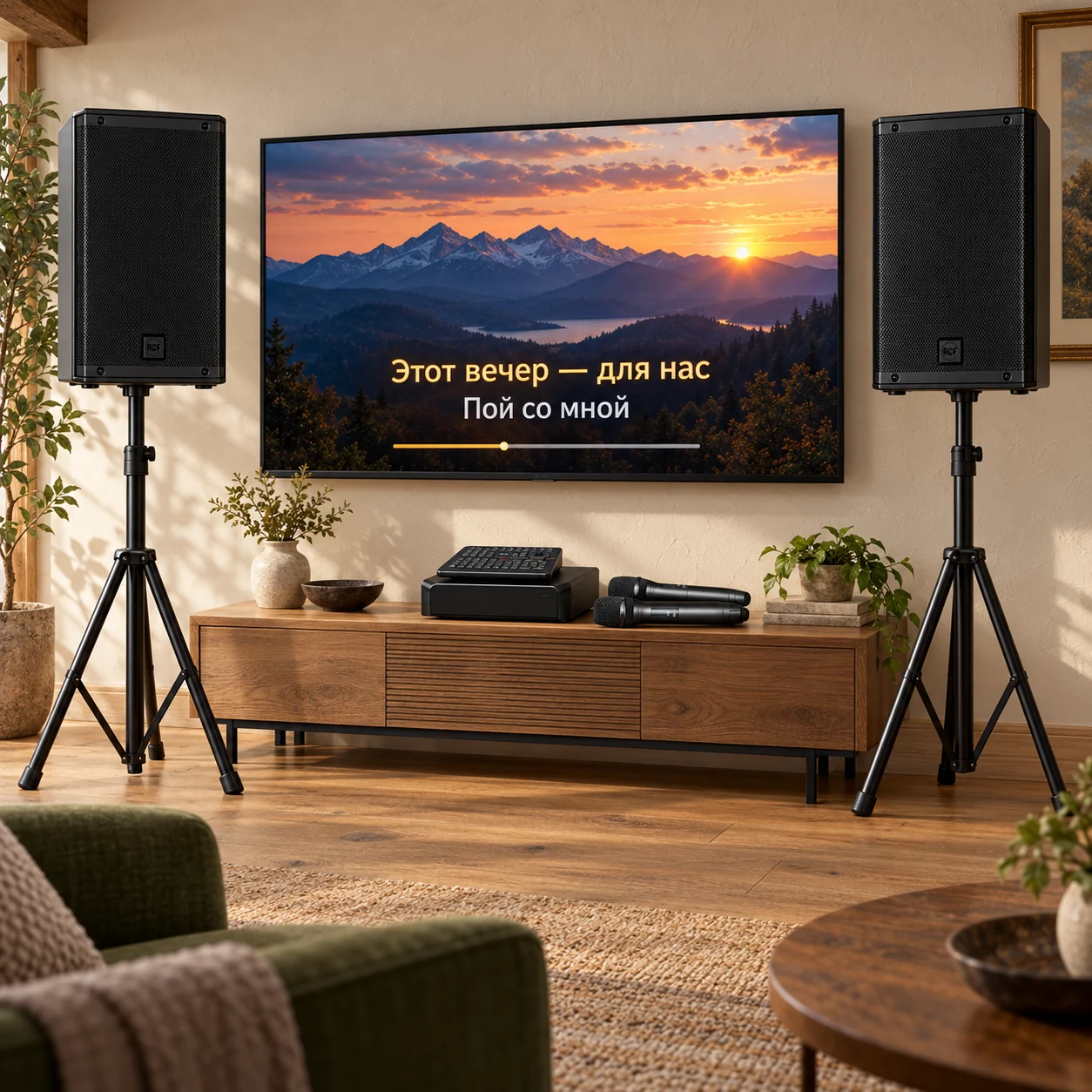 Визуализация: AST Zoom 1 + RCF ART 910-A. Телевизор и интерьер в комплект не входят.