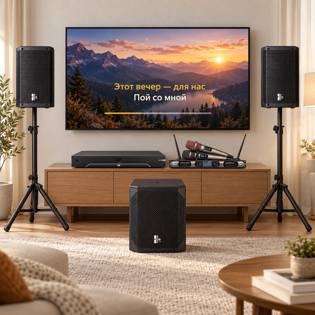 Визуализация: AST-350 + Sweden Sound SS-PA 2.1. Телевизор и интерьер в комплект не входят.