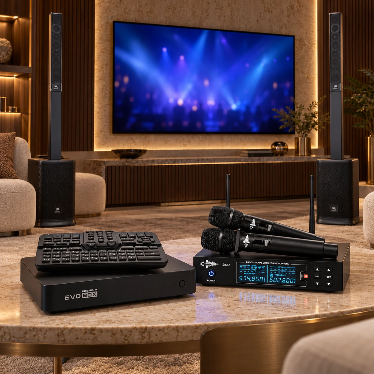 Визуализация: EVOBOX Premium + JBL EON ONE MK2 · SS-280A