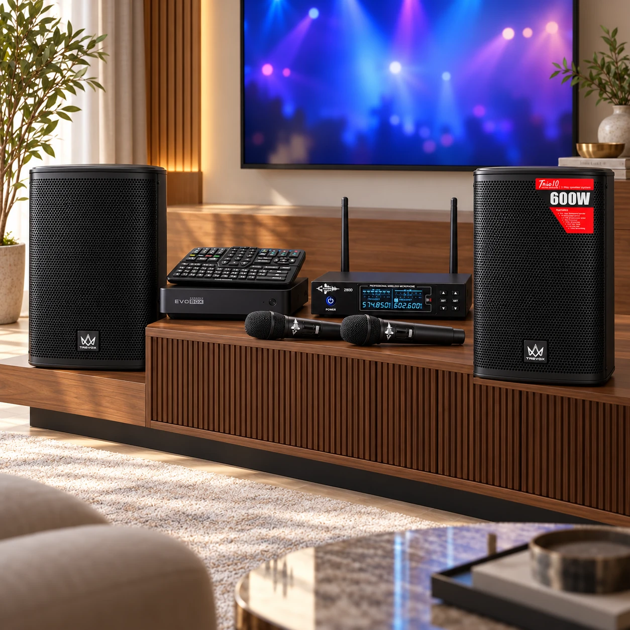 Визуализация комплекта: EVOBOX Black + SS-280A + TREVOX TRIO-10
