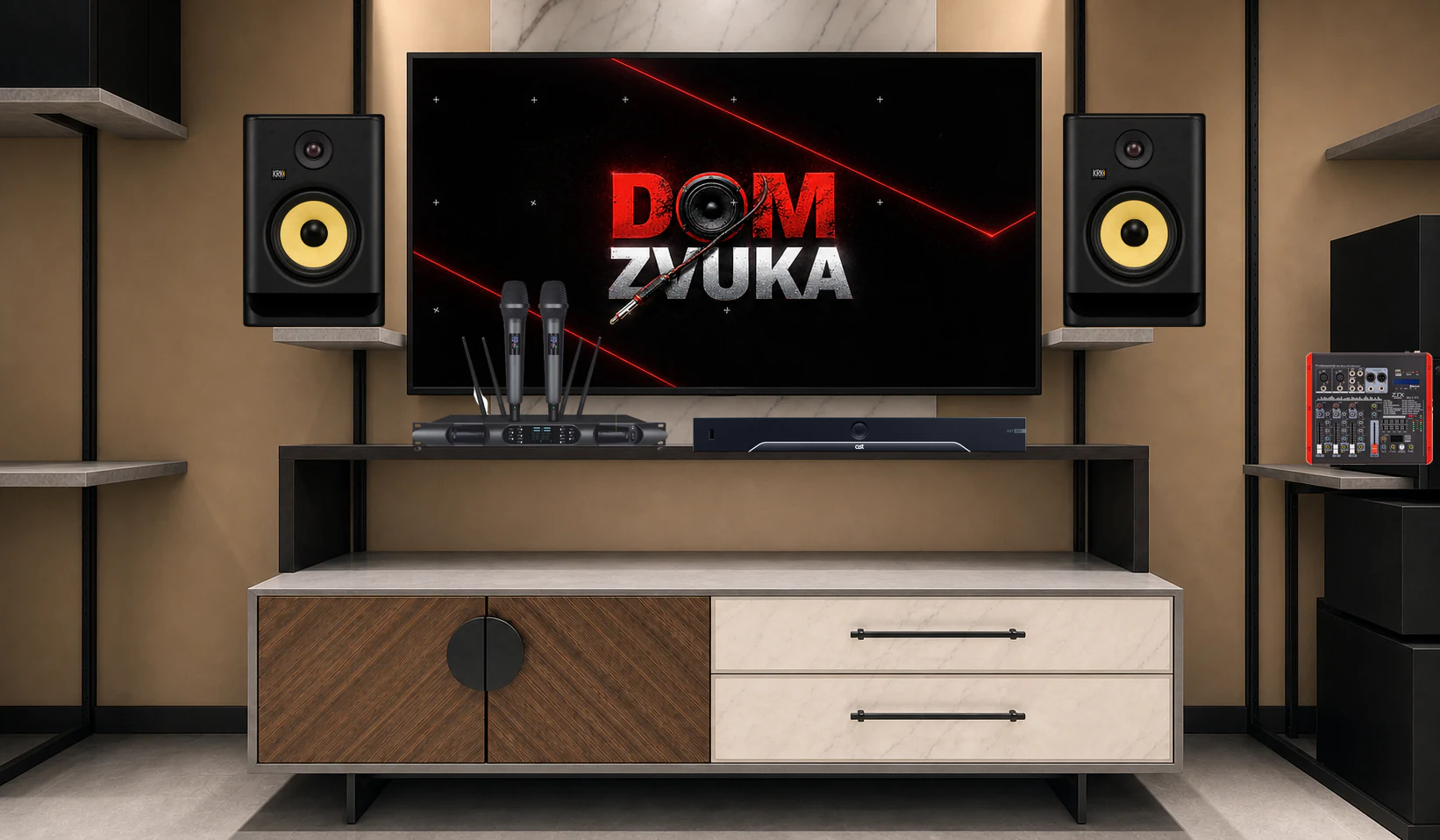 AST-350 + ROKIT 7 Generation Five (RP7G5) ×2 + Sweden Sound SS-280A + ZTX Audio Mix 2.1.F