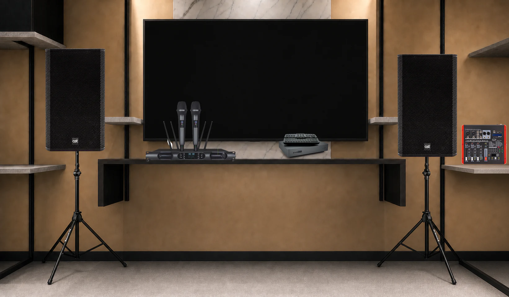 EVOBOX Premium + AST AST-312A ×2 + Sweden Sound SS-280A + ZTX Audio Mix 2.1.F
