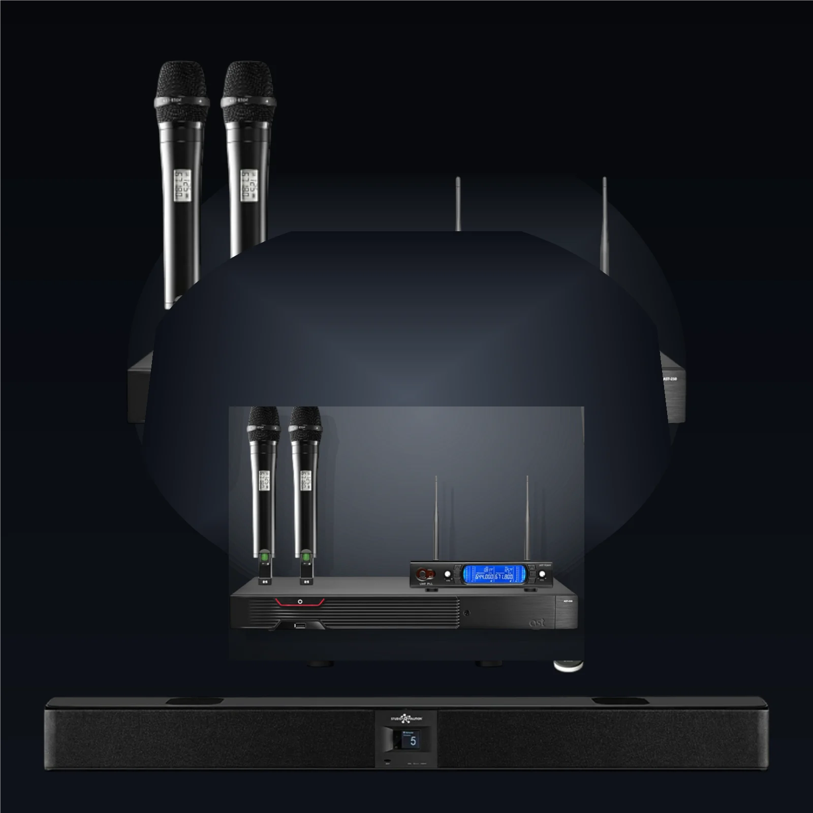 AST-250 + Shure PGX8 + EVOLUTION SOUNDBAR 2:1