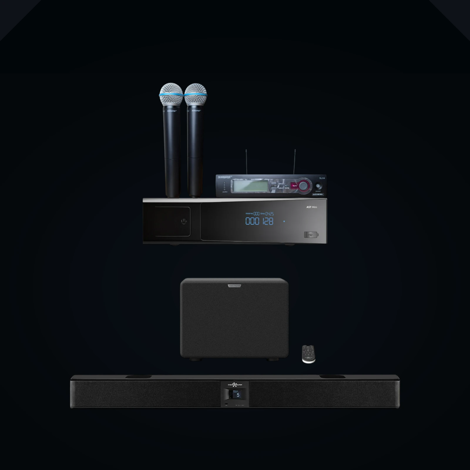 AST Mini + Shure PGX8 + EVOLUTION SOUNDBAR 2:1