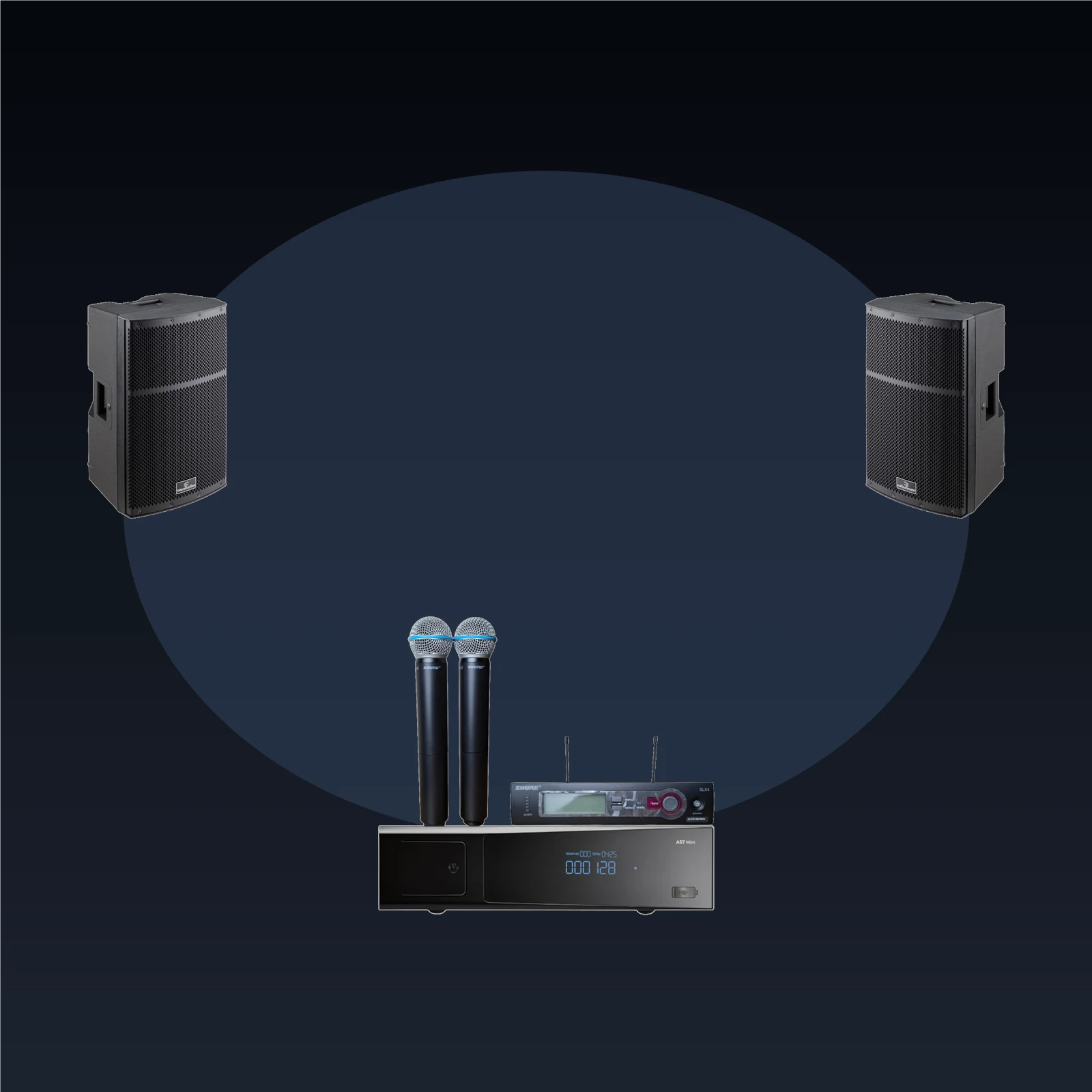 AST Mini + Shure PGX8 + SOUNDSATION HYPERTROP 12A