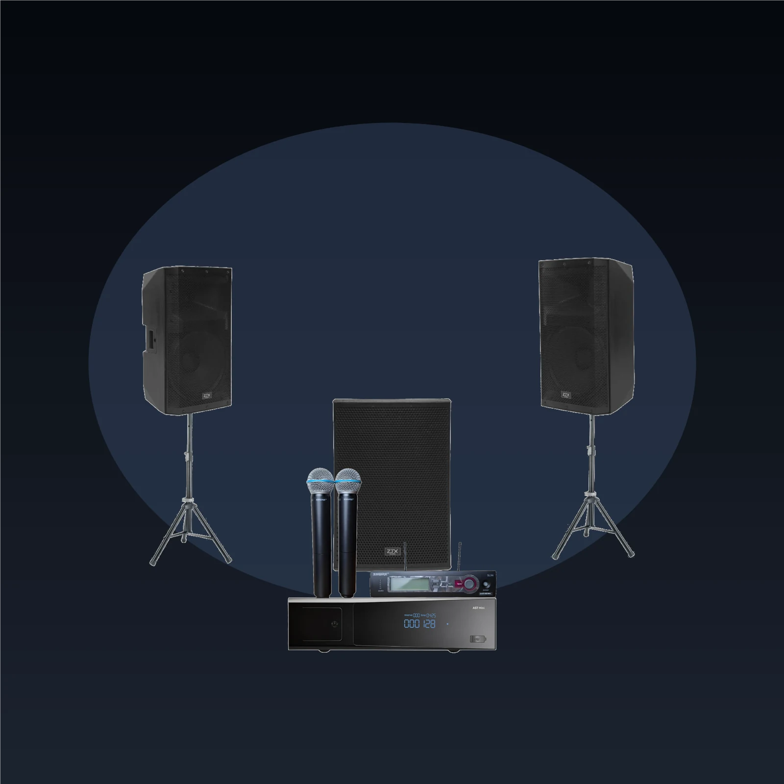 AST Mini + Shure PGX8 + ZTX VRX-115A + 2 RX-112P 2:1